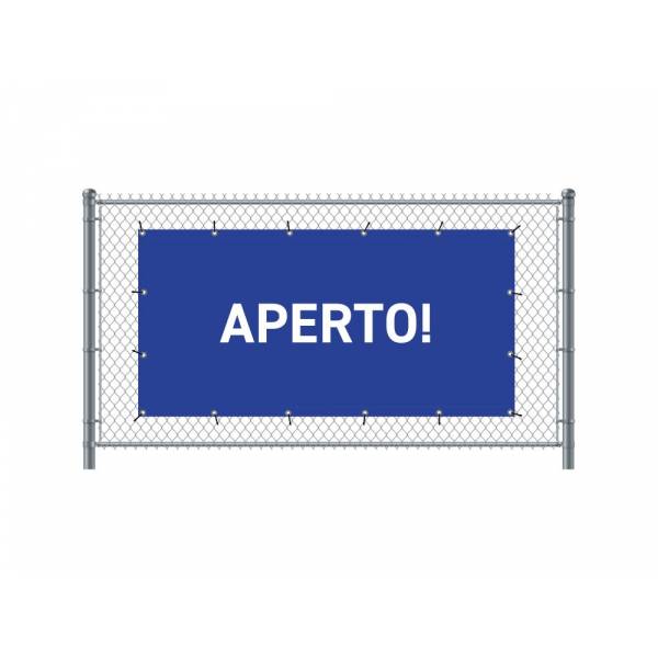 Baner Ogrodzeniowy 200 x 100 cm Otwarty Włoski Niebieski