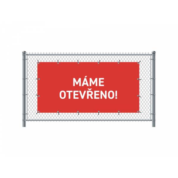 Baner Ogrodzeniowy 200 x 100 cm Otwarty Czech Czerwony