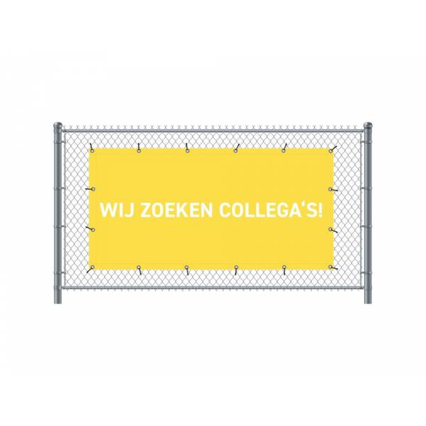 Baner Ogrodzeniowy 200 x 100 cm Zatrudniamy Holenderski Żółty