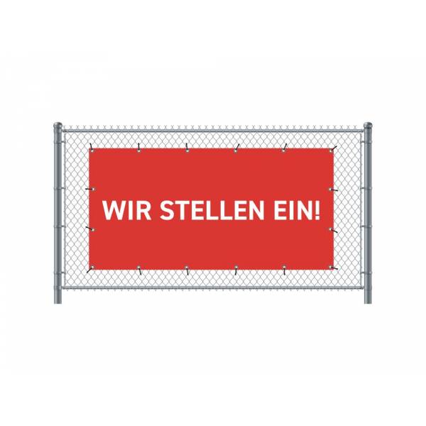 Baner Ogrodzeniowy 200 x 100 cm Zatrudniamy Niemiecki Czerwony