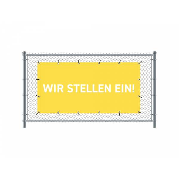 Baner Ogrodzeniowy 200 x 100 cm Zatrudniamy Niemiecki Żółty