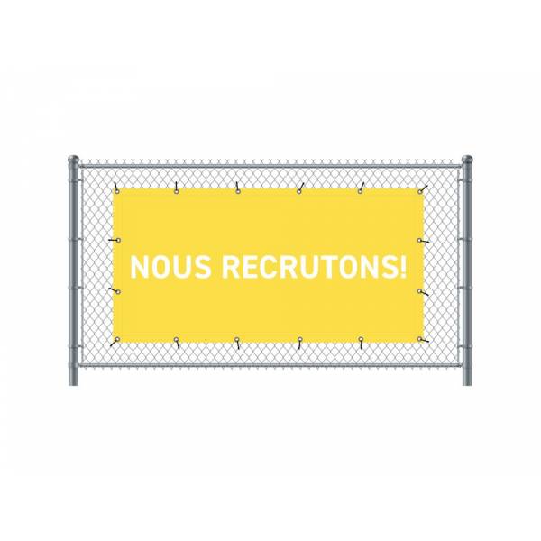 Baner Ogrodzeniowy 200 x 100 cm Zatrudniamy Francuski Żółty