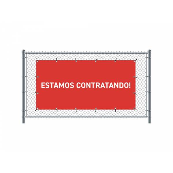 Baner Ogrodzeniowy 200 x 100 cm Zatrudniamy Hiszpański Czerwony