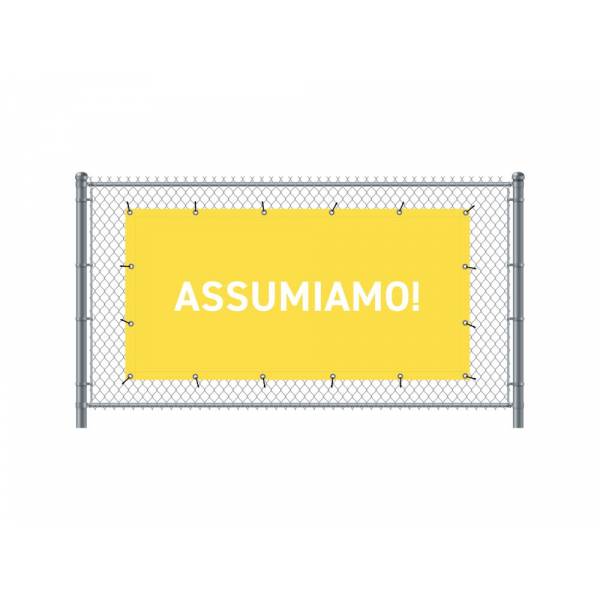 Baner Ogrodzeniowy 200 x 100 cm Zatrudniamy Włoski Żółty