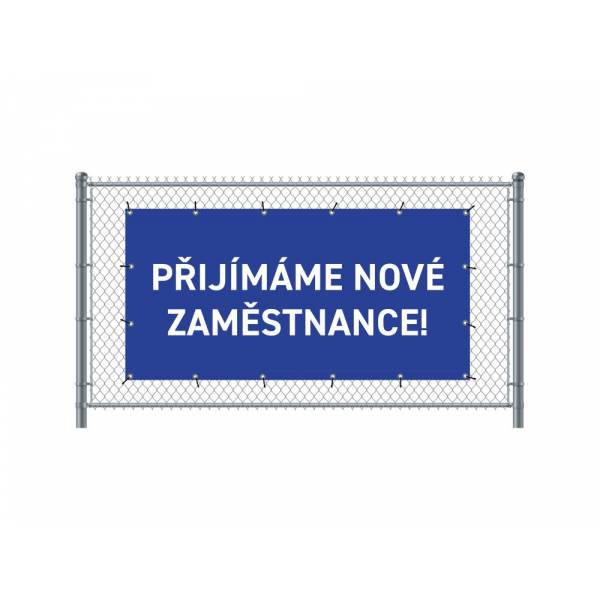 Baner Ogrodzeniowy 300 x 140 cm Zatrudniamy Czech Niebieski