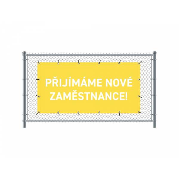 Baner Ogrodzeniowy 200 x 100 cm Zatrudniamy Czech Żółty