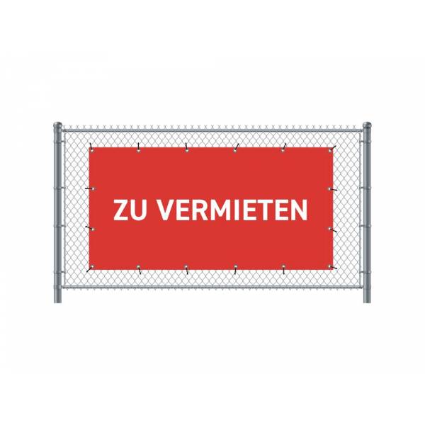 Baner Ogrodzeniowy 300 x 140 cm Do Wynajęcia Niemiecki Czerwony