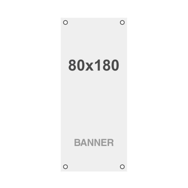 Wydruk bannerowy Symbio 510 g m2 80x160 cm wszyte otwory w narożnikach