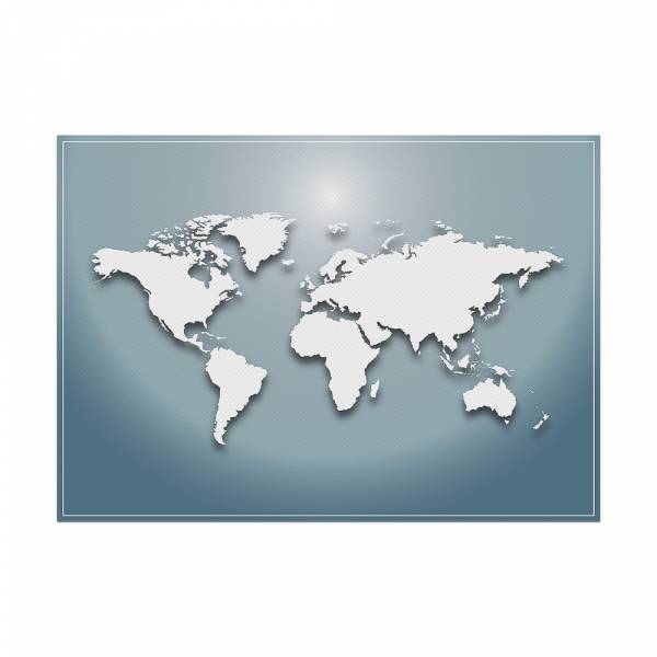 Podkładka Mapa świata w kolorze niebieskim