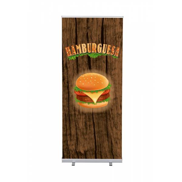 Roll-Banner Budget 85 cm z motywem Hamburger, hiszpański