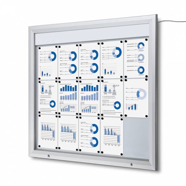 Zewnętrzna gablota ogłoszeniowa 15xA4 podświetlana LED