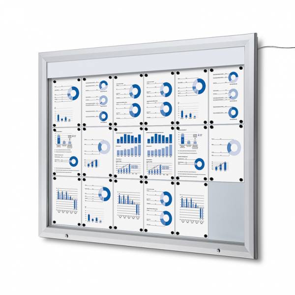 Zewnętrzna gablota ogłoszeniowa 18xA4 podświetlana LED