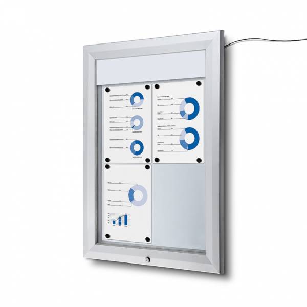 Zewnętrzna gablota ogłoszeniowa 4xA4 podświetlana LED