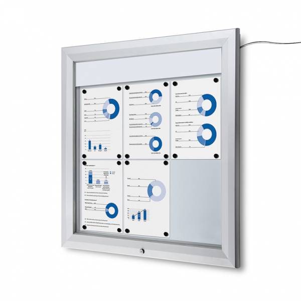 Zewnętrzna gablota ogłoszeniowa 6xA4 podświetlana LED