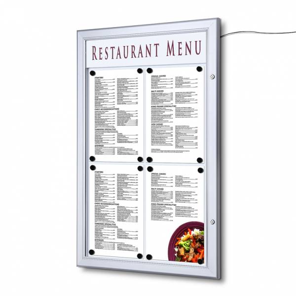 Zewnętrzna gablota na menu 4xA4 LED