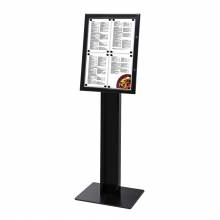 Wolnostojący stojak na menu w kolorze czarnym / LED