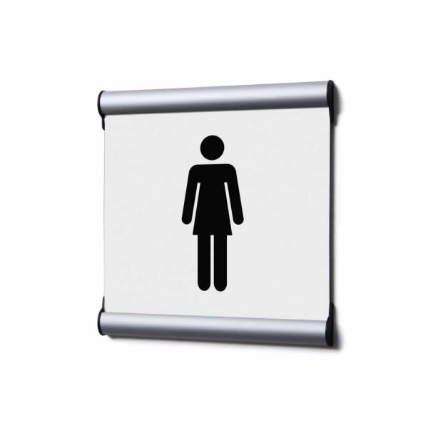Oznakowanie na drzwi 15,5 x 15,5 cm z motywem damski biały