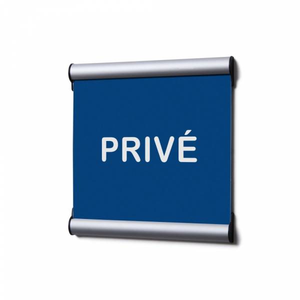 Oznakowanie na drzwi 15,5 x 15,5 cm z motywem prywatny niebieski