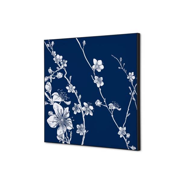 Tekstylna Dekoracja Ścienna 40 x 40 japońska wiśnia Niebieski