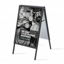 Potykacz reklamowy 70x100cm, profil 32mm, narożniki ostre, czarny
